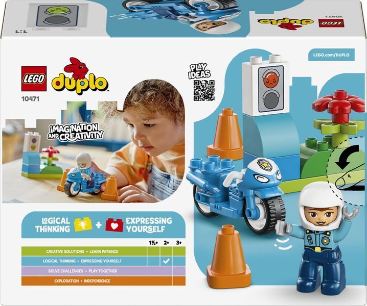 Конструктор LEGO DUPLO Town Синій поліцейський мотоцикл 10471 фото