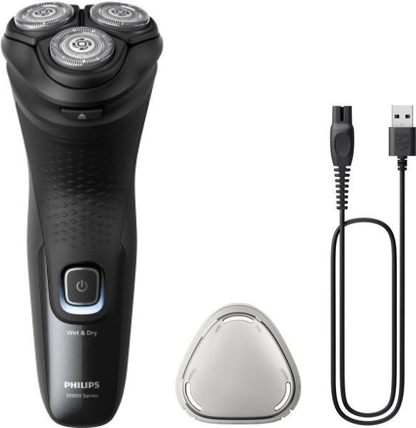 Бритва електр. Philips роторна Series 3000X, бритв.головок-3, Li-Ion, сух.+волог., тример, чорний X3051/00 фото