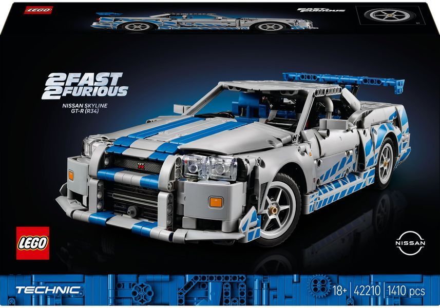 Конструктор LEGO Technic Подвійний форсаж Автомобіль Nissan Skyline GT-R (R34) 42210 фото