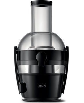 Соковитискач Philips Viva Collection відцентрований 800Вт, чаша-2л, жмих-1.2л, жолоб на ціле яблуко, пластик, чорний HR1855/70 фото