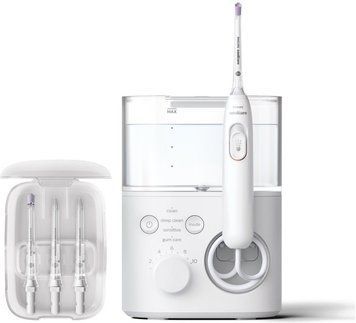 Іригатор Philips стаціонарний Sonicare Philips Sonicare Power Flosser 7000, чаша 600 мл, від мережі , чохол, 4 насадки , білий HX3911/40 фото
