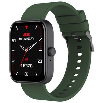 Смарт-годинник 2E Alpha SQ Music Edition 46мм, 1.78", 368x448, AMOLED, BT 5.2, Чорно-зелений 2E-CWW40BKGN фото